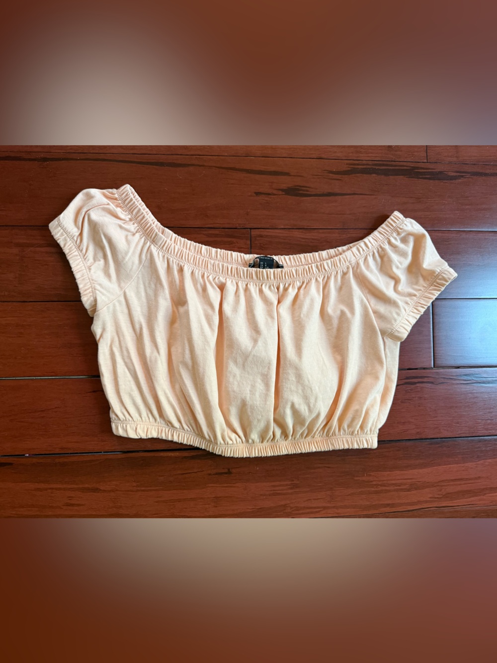 Forever 21 Peach Off-Shoulder Crop Top